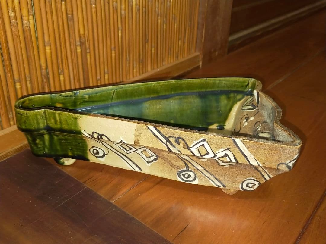 ♥織部　大きな　向付　鉢　菓子鉢　骨董　古玩