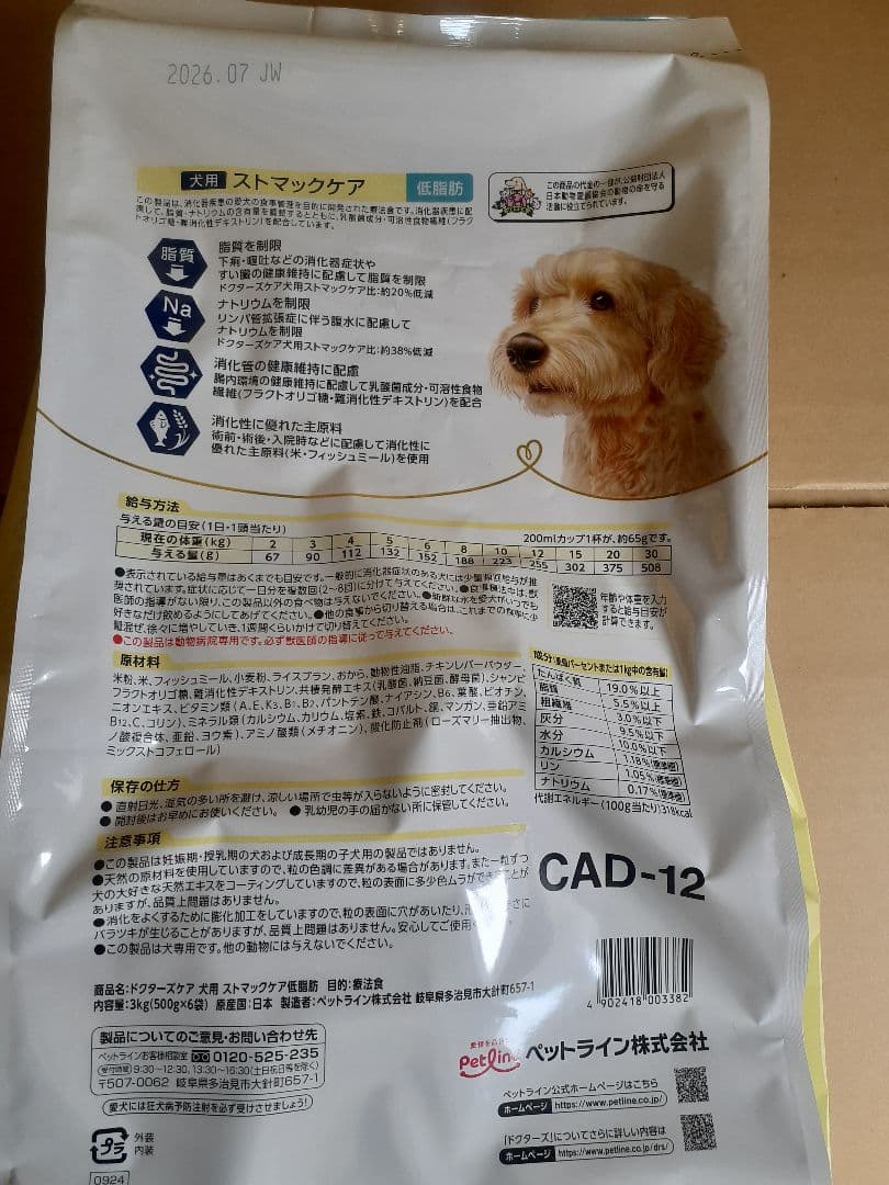 ゆさ♪様ドクターズケア犬用療法食ストマック低脂肪、尿石ケア3kg×各2袋