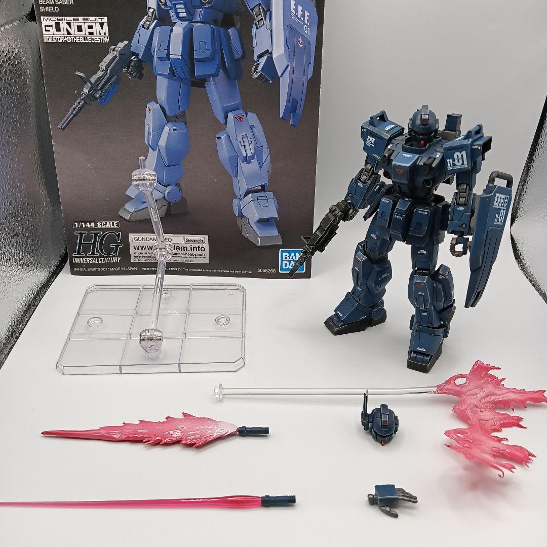 HGUC 1/144ブルーディスティニー1号機　全塗装完成品　自作エフェクト付
