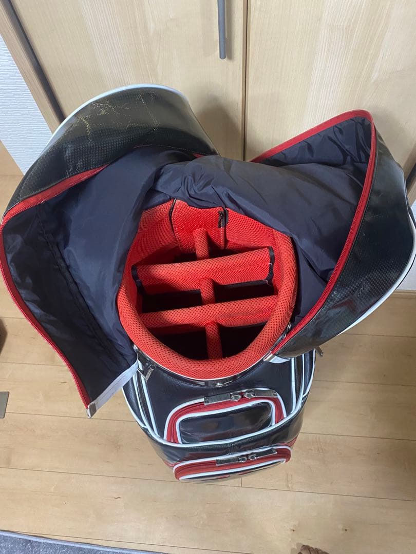 J.LINDEBERG キャディバッグ ブラック/レッド