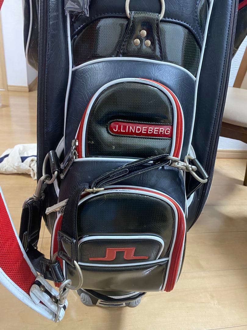 J.LINDEBERG キャディバッグ ブラック/レッド