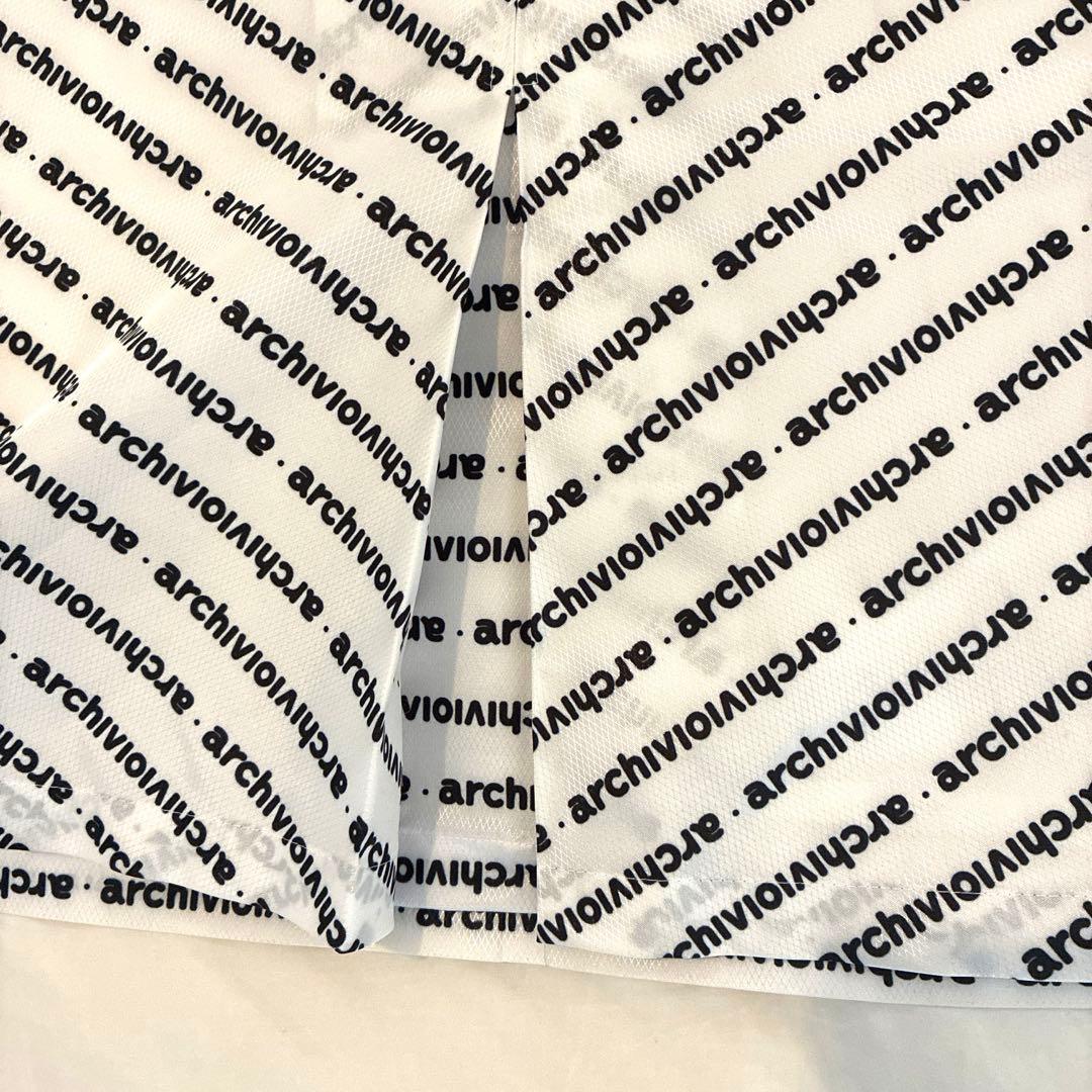 archivio アルチビオ新品　スカート　撥水加工　白　ロゴ柄　総柄　ゴルフ