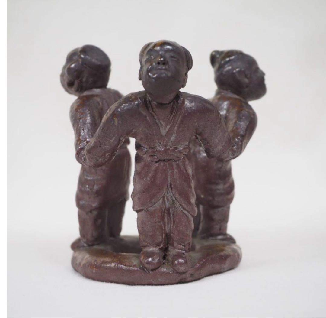 送料無料　時代物　備前焼　極上品唐子蓋置　茶道具　検/楽山紫砂九谷備前萩焼常滑