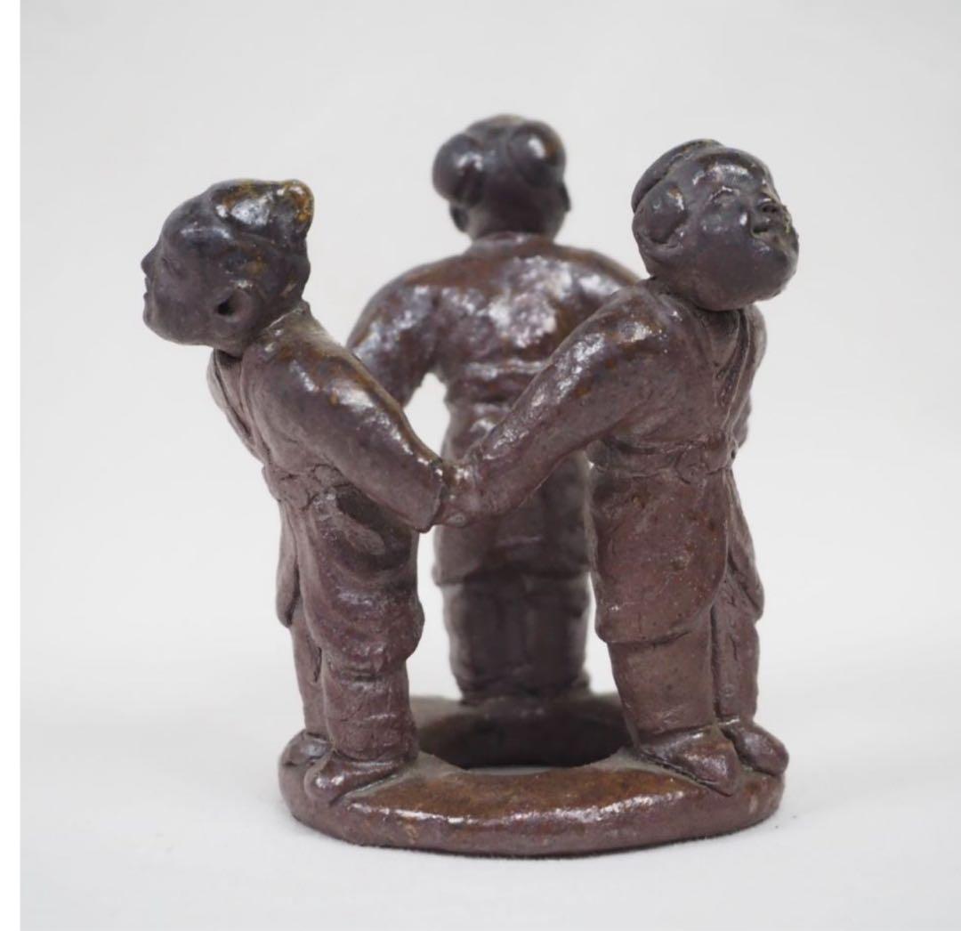 送料無料　時代物　備前焼　極上品唐子蓋置　茶道具　検/楽山紫砂九谷備前萩焼常滑