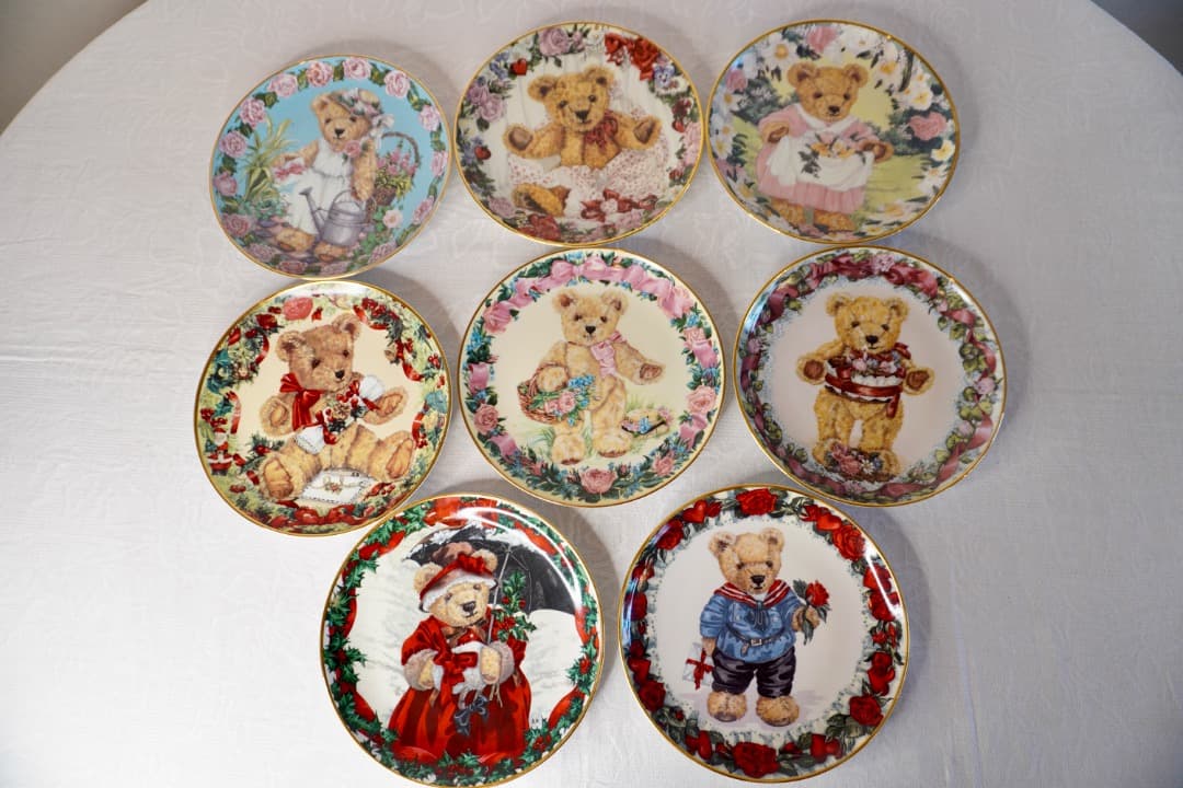 Franklin Mint テディベア 絵皿 8枚セット コレクションプレート