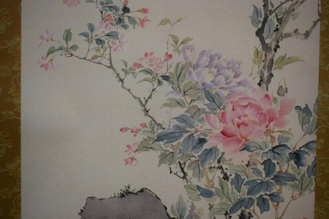 複製/野口小蘋/玉堂富貴図/桐共箱付/工芸/布袋屋掛軸HH-353