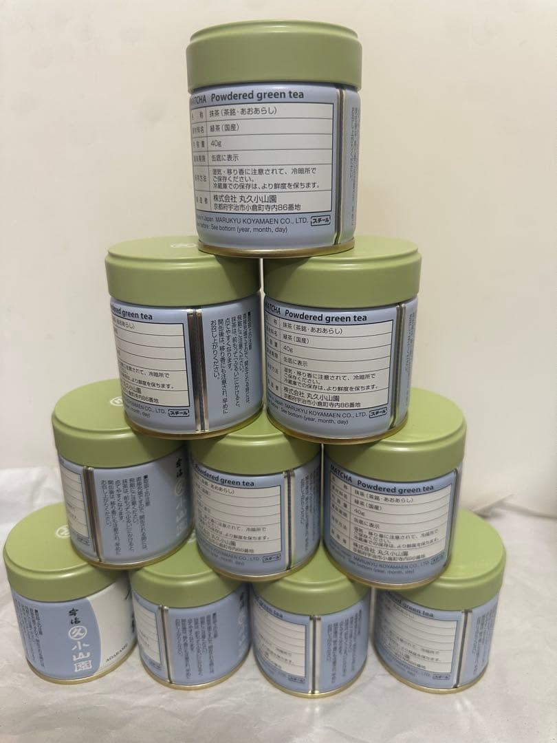 UJI MATCHA 宇治抹茶　丸久小山園青嵐40g 10缶