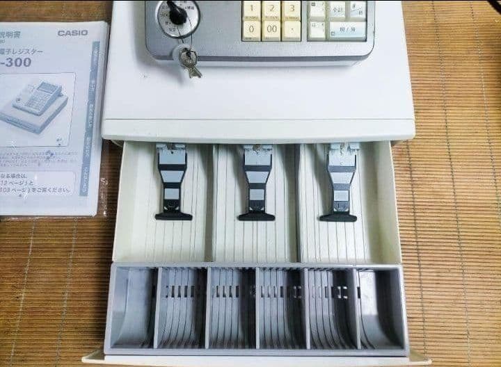 美品カシオレジスター　TE-300　フル設定無料　 送料無料人気　111144