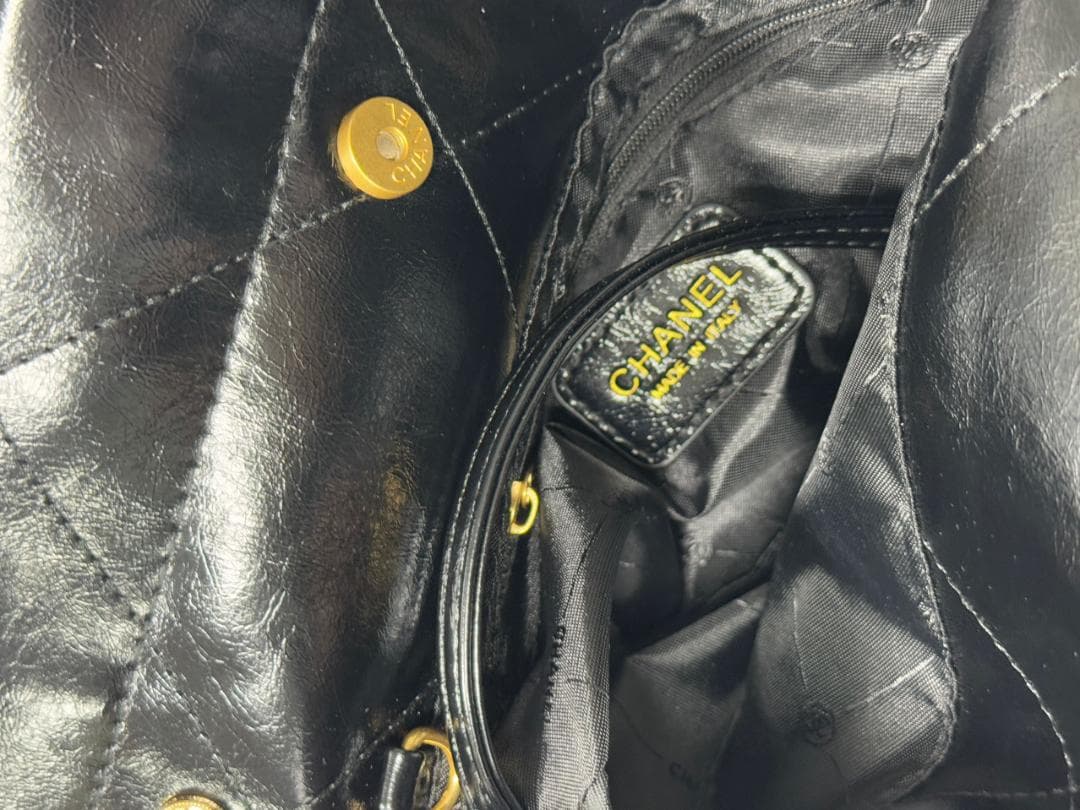 状態良好 ✨CH♡NeLブラックレザー クラッチバッグ