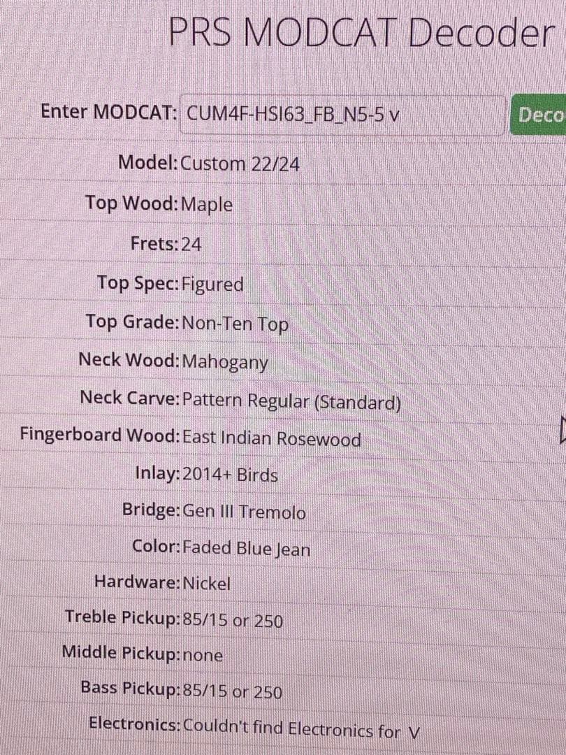 ギター PRS Custom 24 Faded Blue Jean