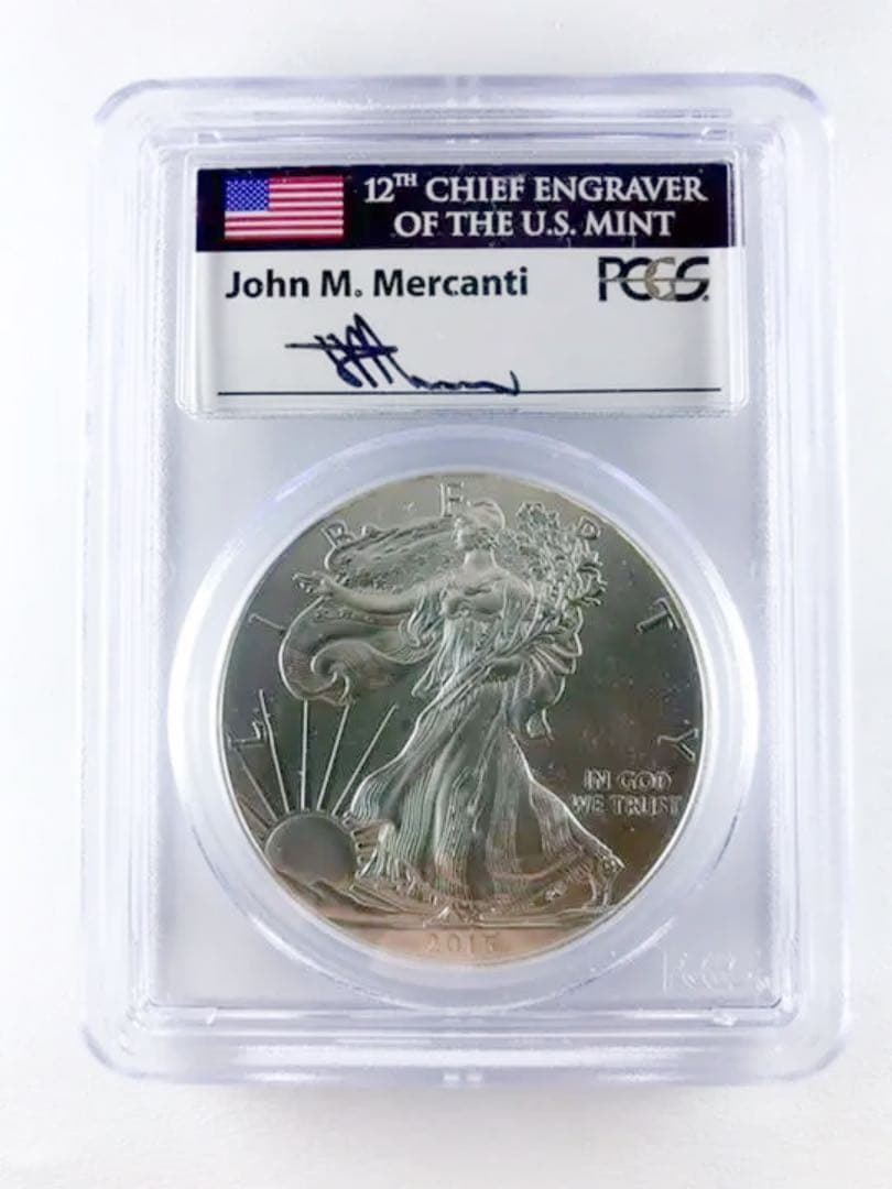 【PCGS最高鑑定】2015年イーグル銀貨　サイン入り