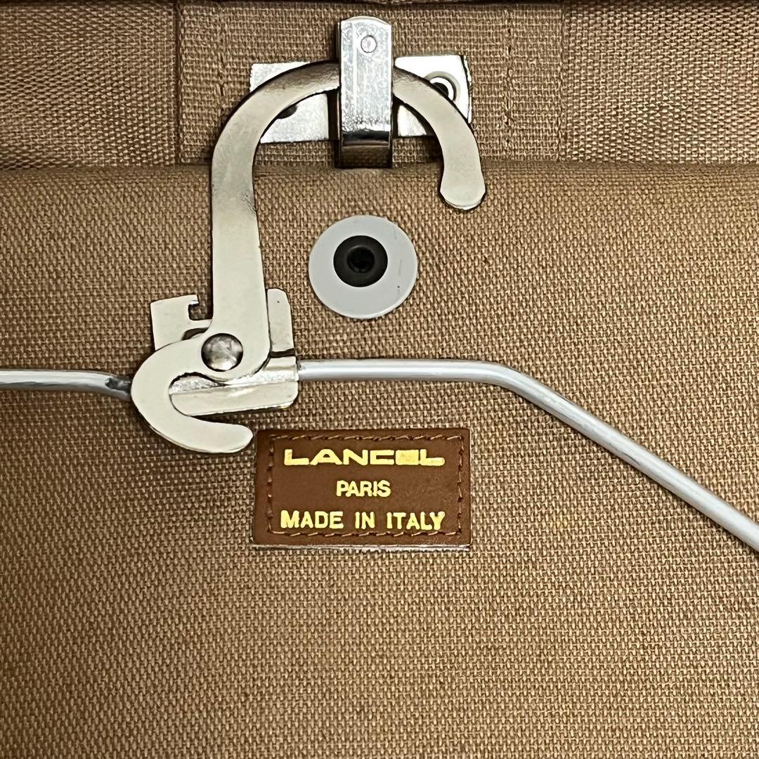 LANCEL ランセル ガーメントバッグ ナイロン レザー ベージュ