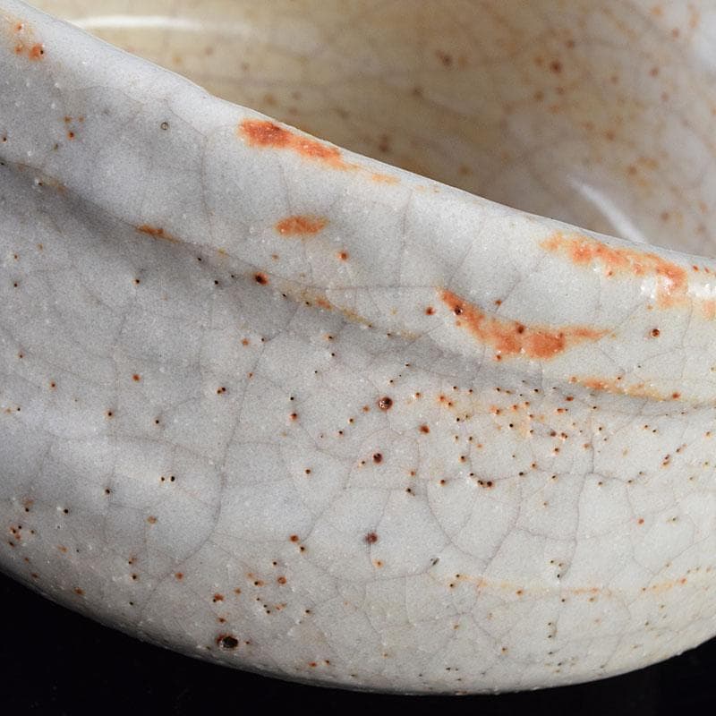 りん　茶道具　志野焼　人間国宝　荒川豊蔵作　沓茶碗　時代箱　V　R9380