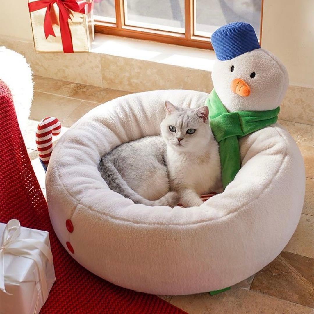 雪だるま型ペット用ベッド