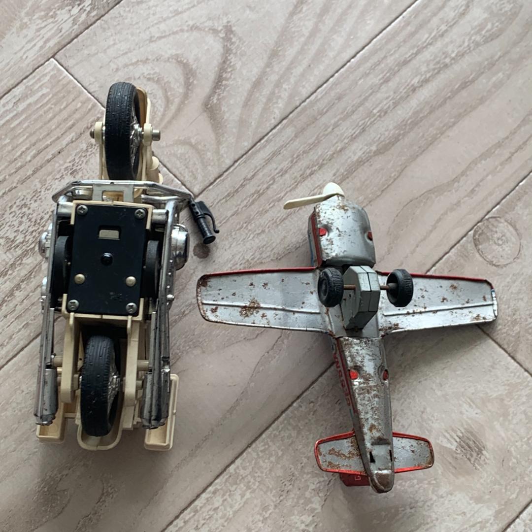 レア！昭和レトロ★HONDA 白バイ&セスナN453C ブリキのおもちゃセット