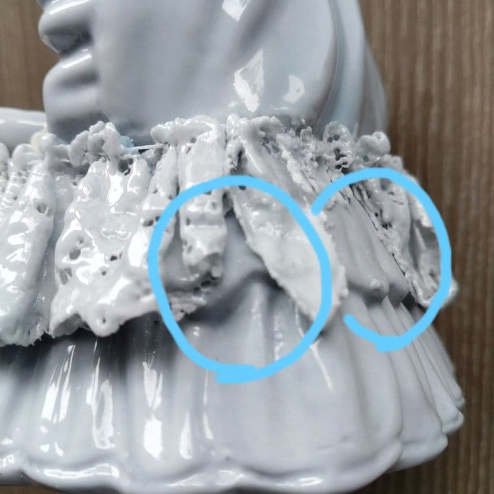 陶磁器製 赤ちゃんとクマの置物 アンティーク