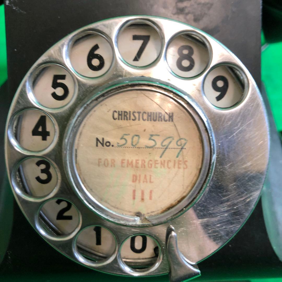 昭和レトロ アンティーク ダイヤル式電話 黒電話機 動作未確認 現状渡し