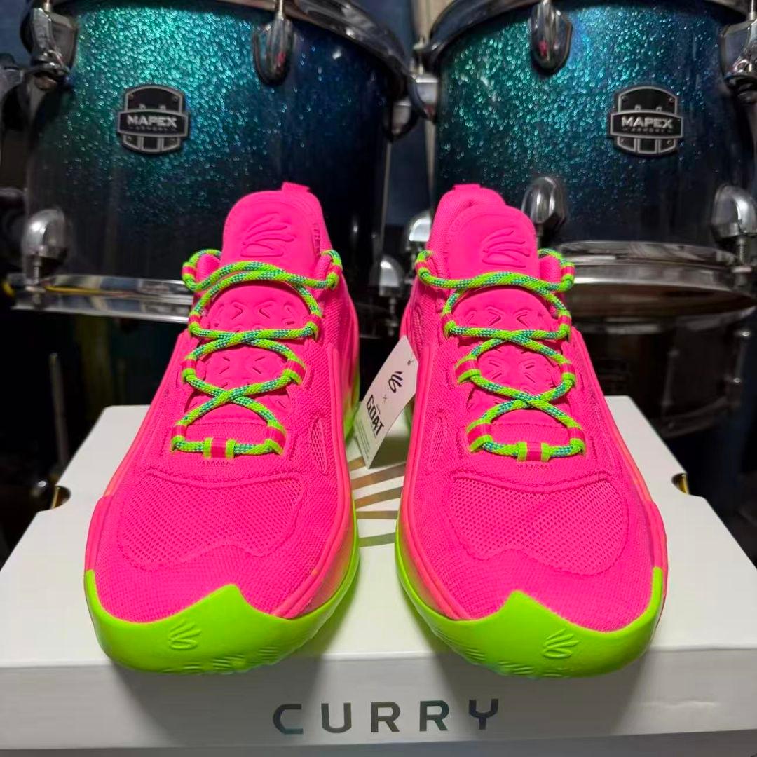 シューズ(男性用) Under Armour Curry 13 AP \"Pink/Green\"US9
