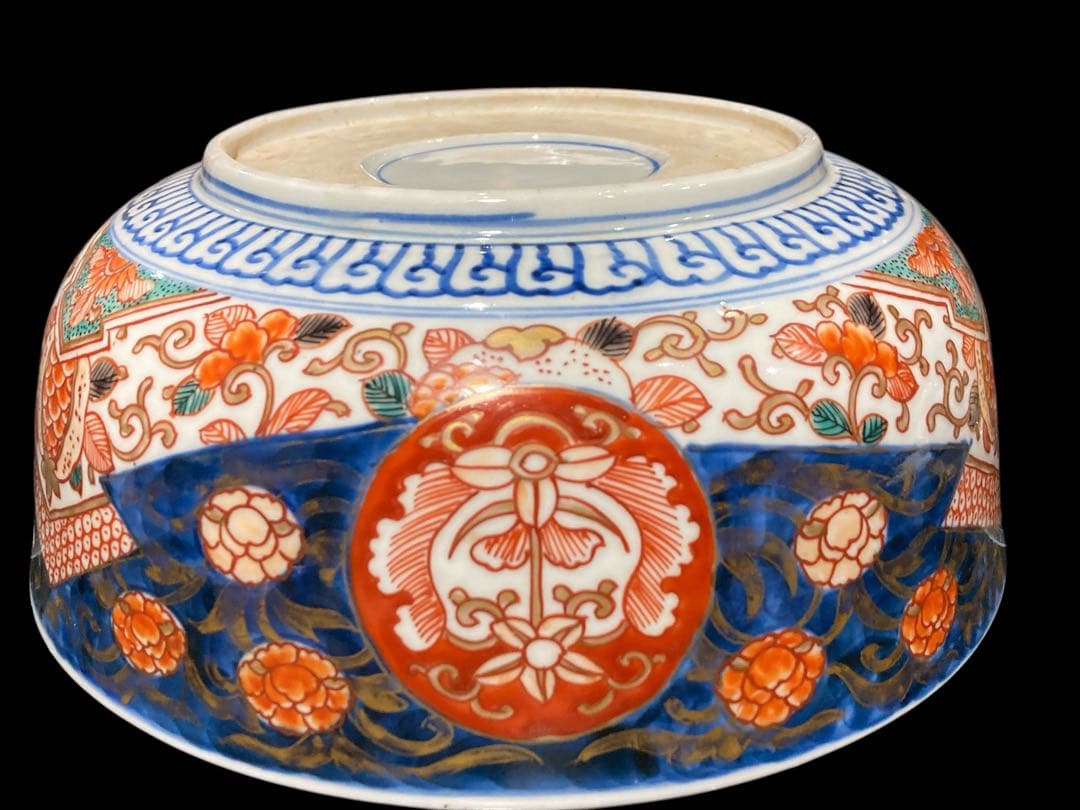 古伊万里 金彩色絵深鉢 金欄手 染錦 鉢 深鉢 時代物 古美術 骨董 古鉢