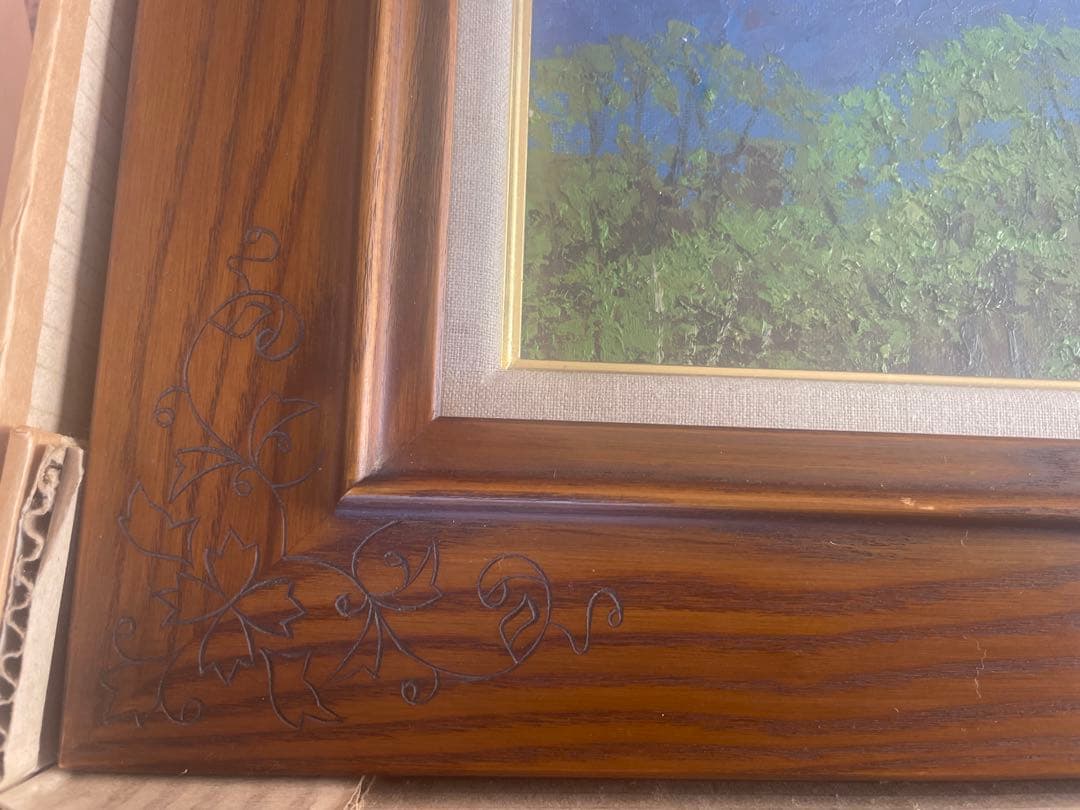 小川久雄　油彩 肉筆　白馬の山々　H.O. サイン入り 551✖️225