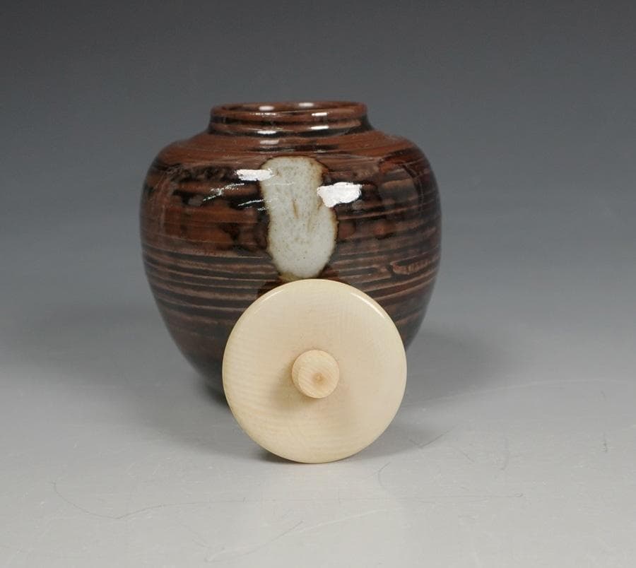 清水茂生 古瀬戸茶入 新紹緞子仕覆