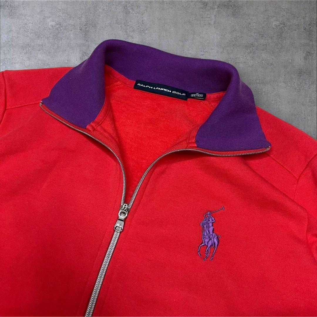 00s 短丈　ラルフローレン　トラックジャケット　ビッグポニー　　M ピンク