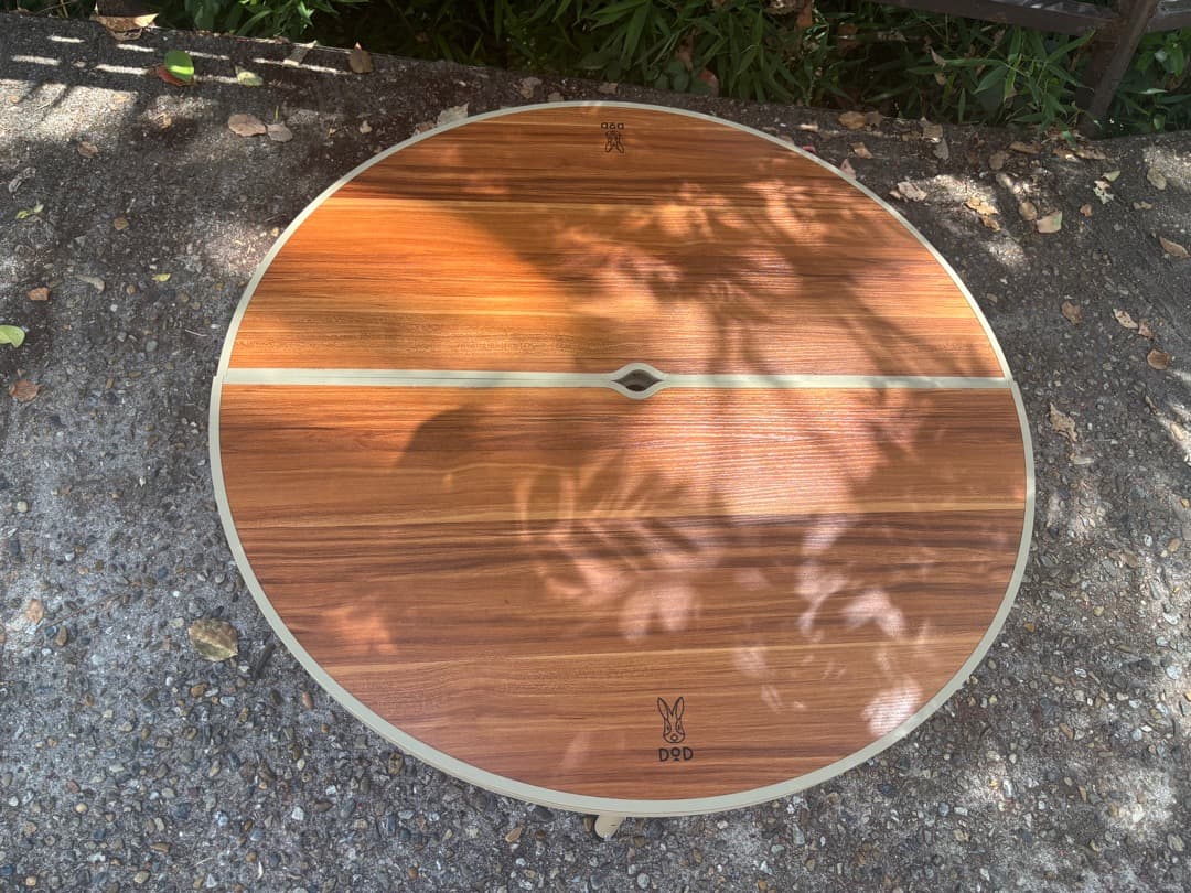 DOD ワンポールテントテーブル ウッド調 折りたたみ式 TB6-487