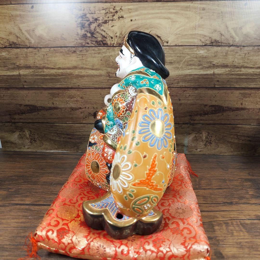 九谷焼 打ち出の小槌乗り 大黒様・盛（高さ27cm）