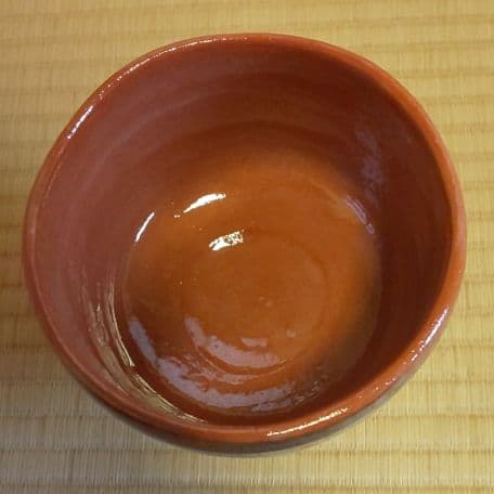 A 101 抹茶碗 赤楽 馬上杯 ・楽入作 ( 未使用品 )