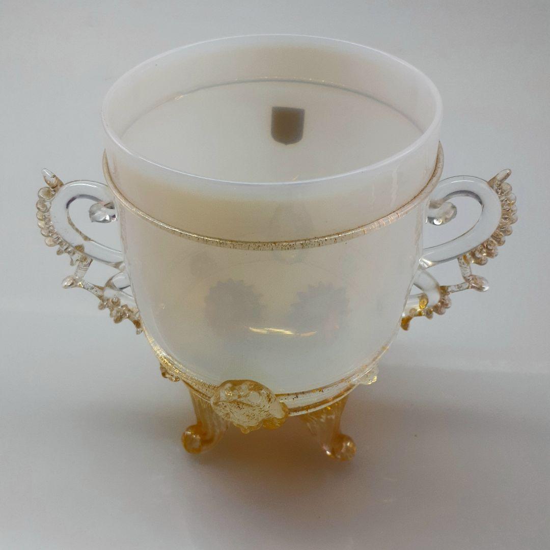 MURANO ムラーノ グラス 双耳 乳白 杯 カップ ガラス ゴブレット