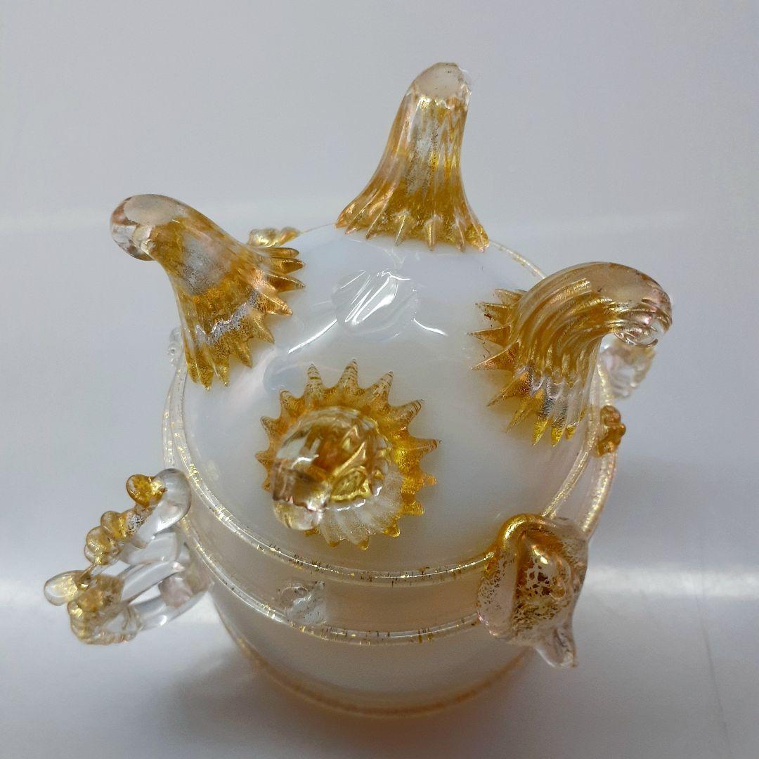 MURANO ムラーノ グラス 双耳 乳白 杯 カップ ガラス ゴブレット