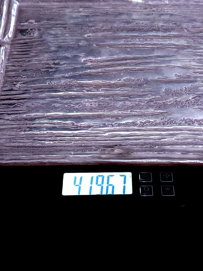 金工師 四世 一ノ瀬宗辰造 南陵 四方盆 共箱 栞 銀製 419.67g 茶道具