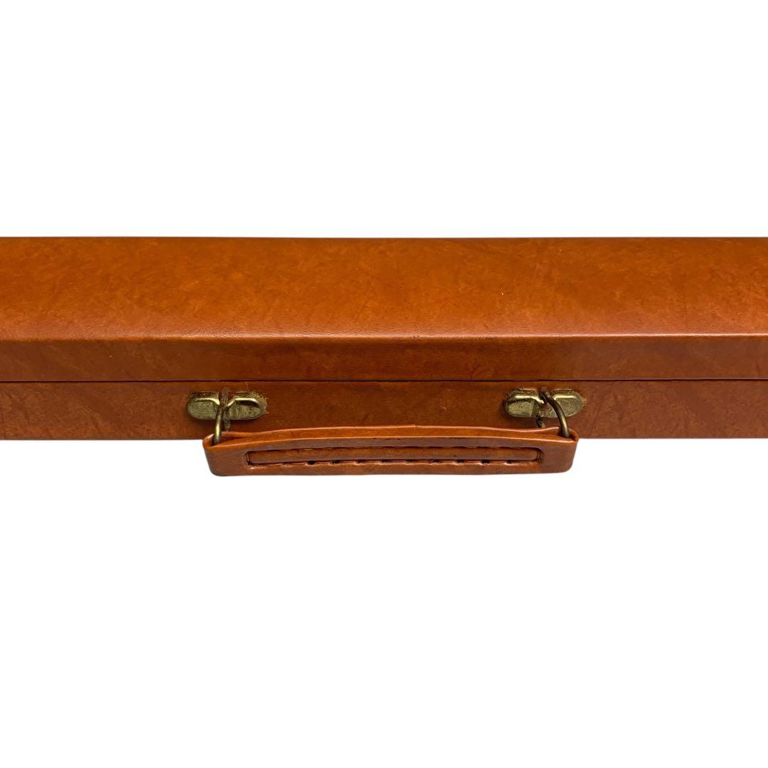 【良品】ビリヤード　プレイキュー　4剣貝装飾　木目調　バット　シャフト　ケース付