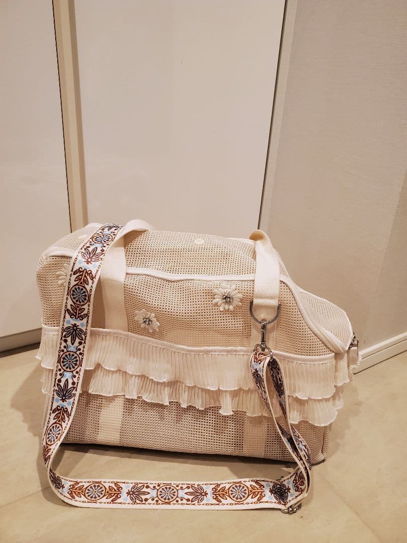 フラワーレース　犬用キャリーバッグ