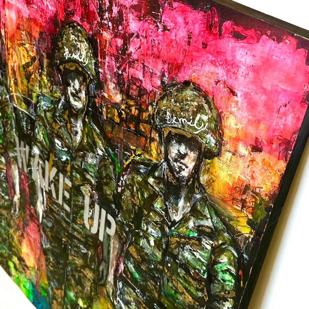 ミリタリー 特大ペンキ アート 絵 一点物 店舗 展示品