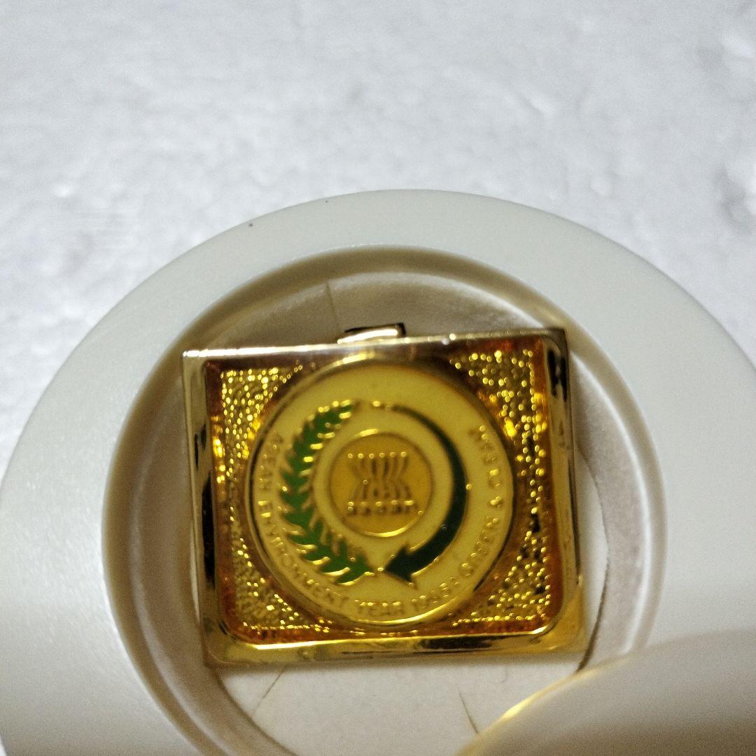 ピンバッジ＆胸章　ASEAN　1995年　GREEN ＆CLEAN 　2点セット