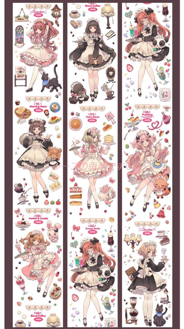 完売御礼✩再販✩J1149＃喫茶店·右岸(贝壳光)切り売り海外人物マステ女の子