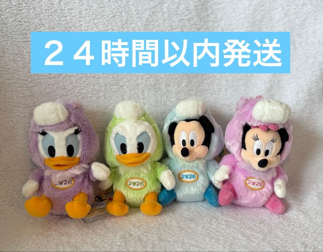 【新品】2026干支ぬいぐるみバッジ　ミッキー&ミニー&ドナルド&デイジー