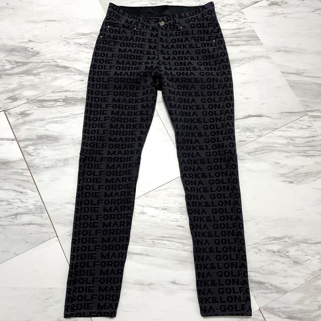 未使用級 近年⭐️マークアンドロナ ストレッチロングパンツ ジャガード 総柄 46