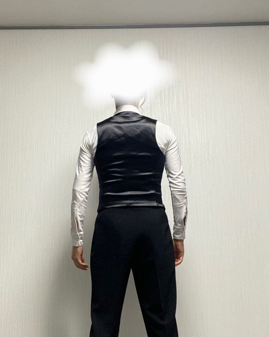 【テーラー雅製】社交ダンス用黒ベスト【美品】