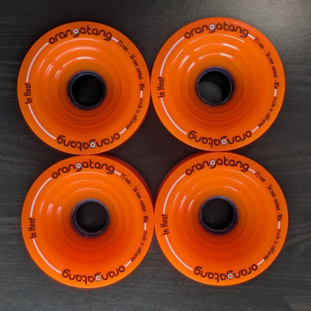 オランガタン インヒート 75mm 80a ロングボードウィール オレンジ