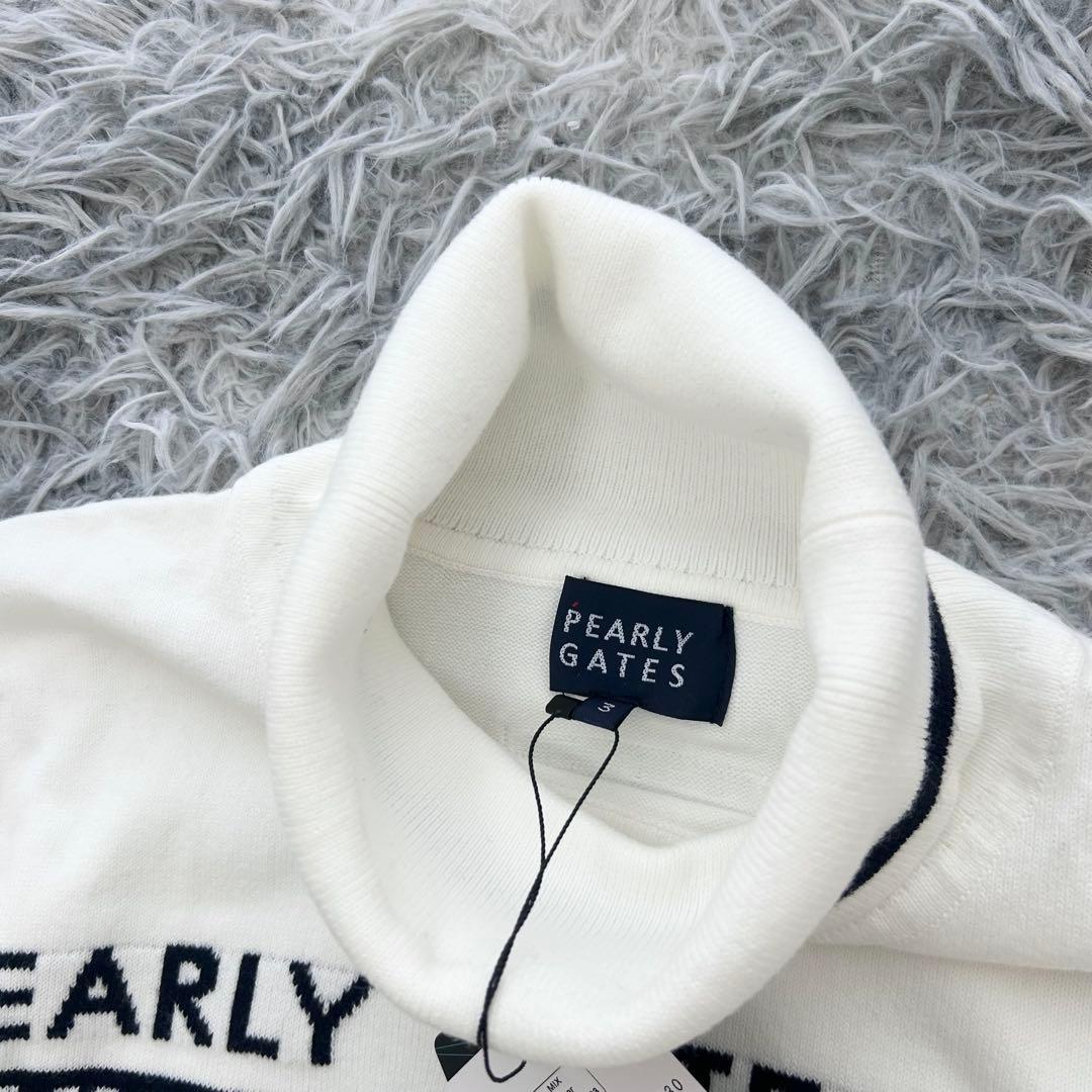 ぽよ　新品　パーリーゲイツ　ニット　セーター　タートルネック　ホワイト