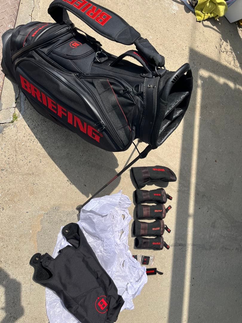 BRIEFING キャディバッグ ブラック/レッド