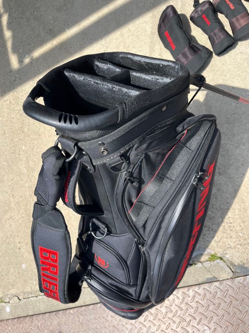 BRIEFING キャディバッグ ブラック/レッド