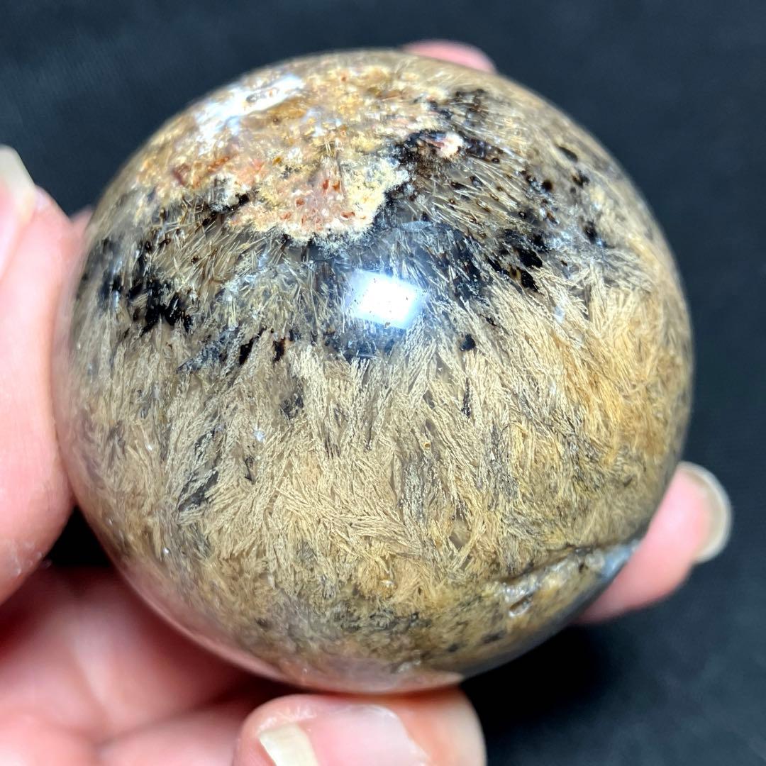50mm ゴールドルチルクォーツ　丸玉　スフィア　金針水晶
