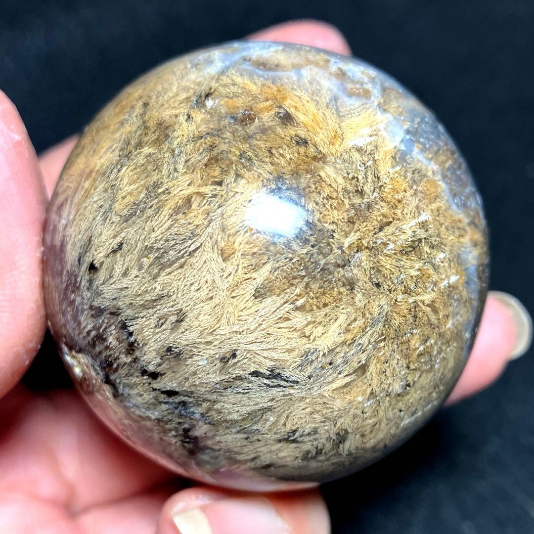 50mm ゴールドルチルクォーツ　丸玉　スフィア　金針水晶