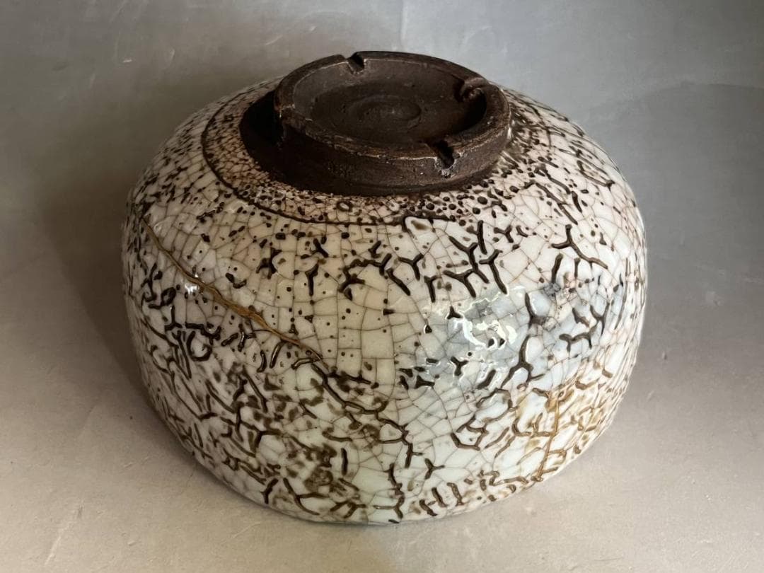 茶碗■時代物！江戸期 初窯焼 亀陶園 お茶道具 かなり古い抹茶碗 金継ぎ直し ■