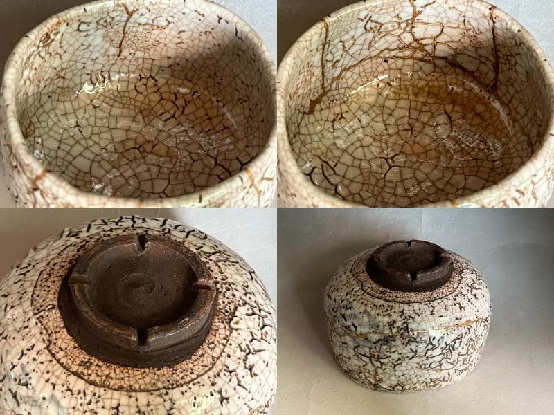 茶碗■時代物！江戸期 初窯焼 亀陶園 お茶道具 かなり古い抹茶碗 金継ぎ直し ■