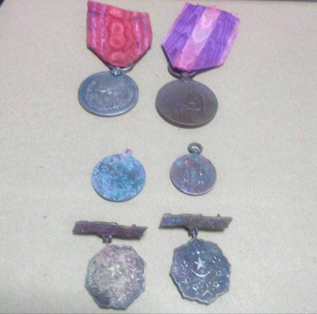 6セットまとめ売り昭和レトロビンテージ(骨董品収集)記念メダル&記念バッジ