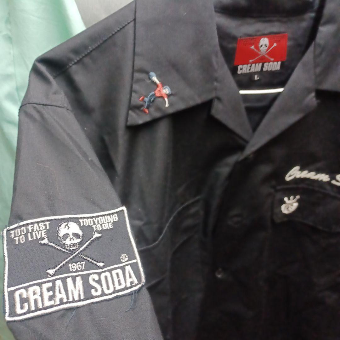 Cream Soda ブラック半袖シャツ